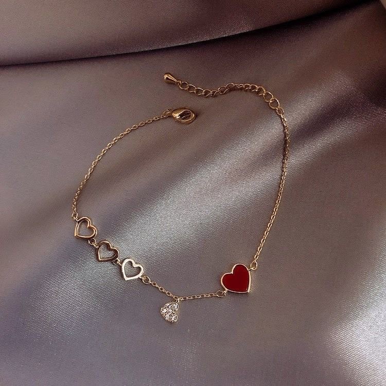 Gelang Wanita Rantai Hati Kecil Lucu Fashion Korea Aksesoris Dalika