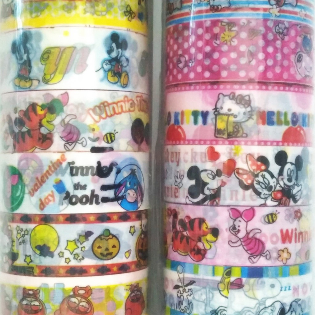 

isolasi fancy kecil selotip tape dekor motif disney semi transparan