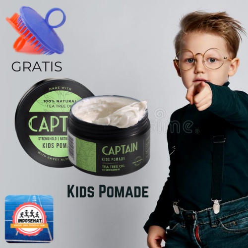 CAPTAIN Kids Pomade Natural Tea Oil - Minyak Wax Styling Pengkilap Penambah Volume Rambut Anak
