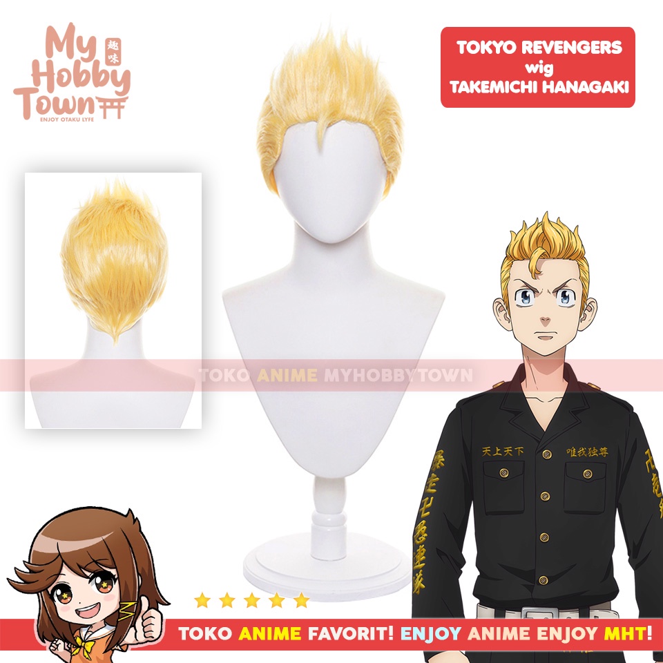 Wig Cosplay Anime Tokyo Revengers : Takemichi Hanagaki Rambut Palsu