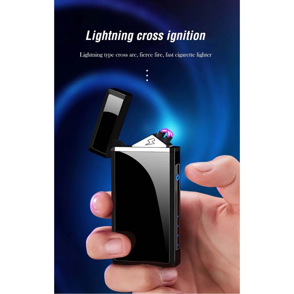 USB Rechargeable Dual Plasma Flameless Lighter - Tilted Model