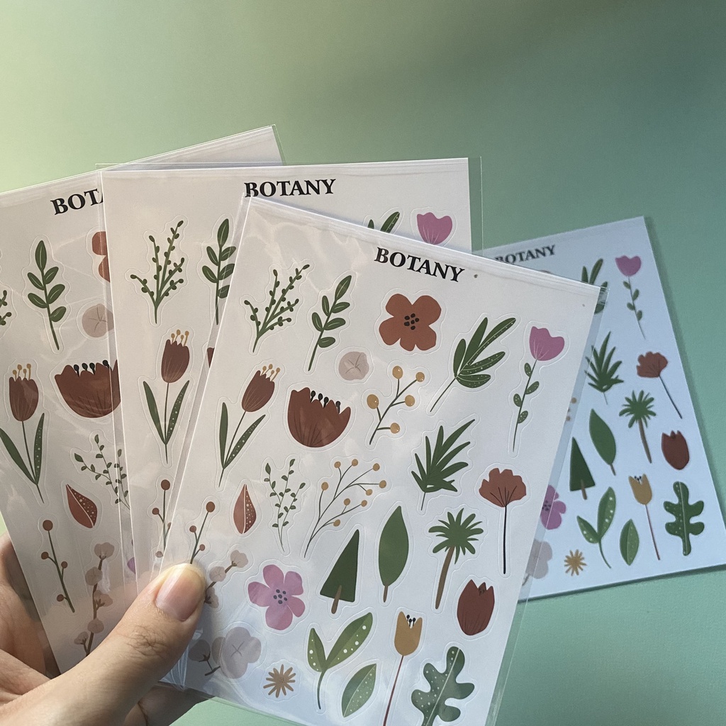 

Stiker Dekorasi Botani Bunga Tumbuhan Daun Lucu Kawaii / Sticker Deco Botanic Flower Plant Leaf Aestethic Cute