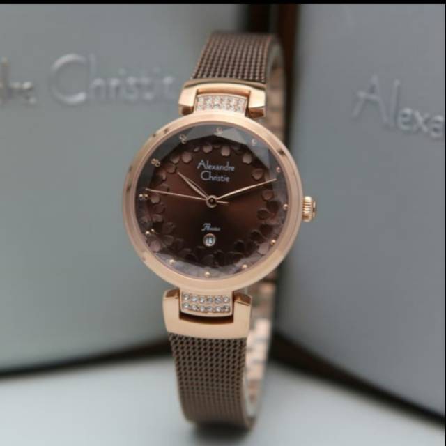 Jam wanita ALEXANDRE CHRISTIE AC2756 ROSEGOLD COKLAT