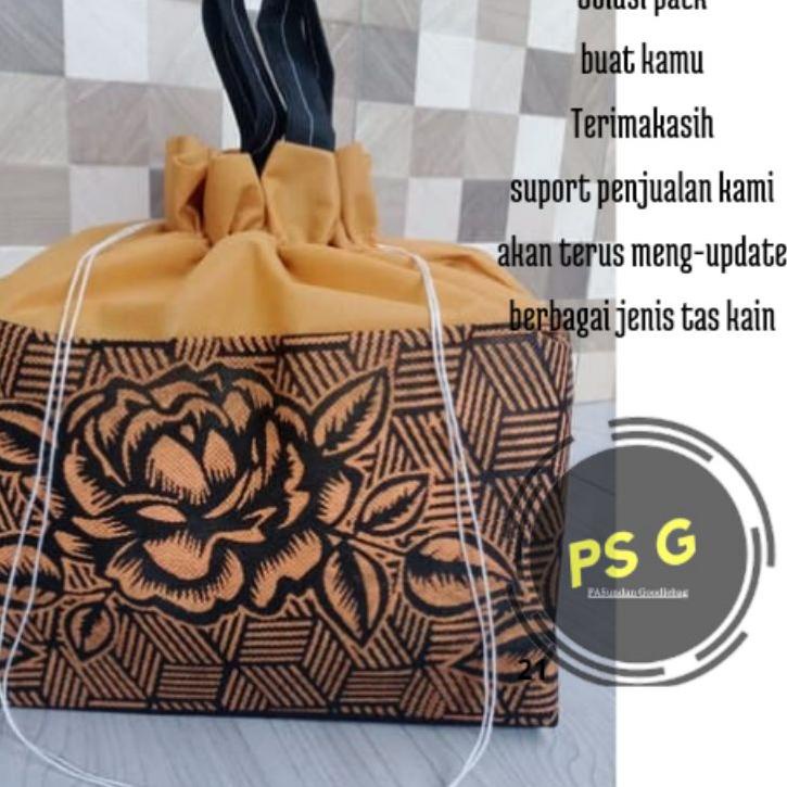 

✫ tas serut hajatan motif 22x22 Bunga (12pcs) ✪