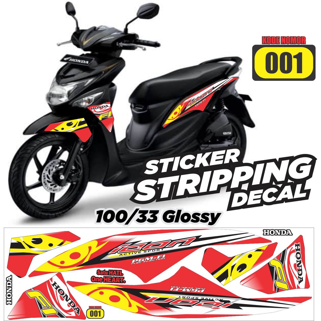 Sticker decal sriping honda beat pop variasi icon semua ready packing aman
