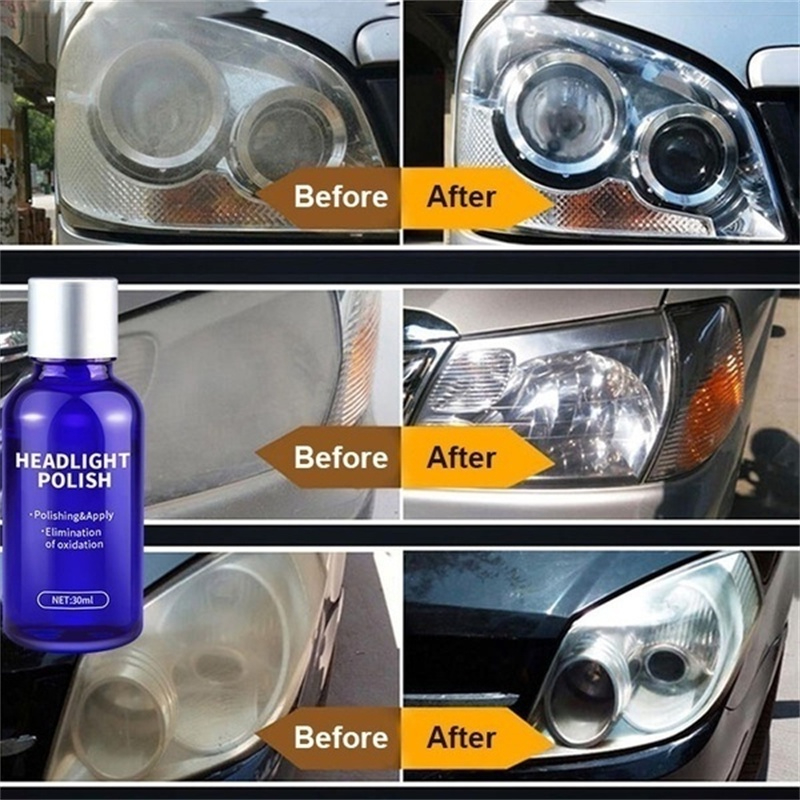 Poles Kaca Lampu Mobil (1 Set Lengkap) menghilangkan buram buret lampu mobil dan motor 10ML Car Headlight Restoration Kit Repair Renewal Coating Headlight Anti Scratch Liquid Headlamp Polish Retreading Agent Spray