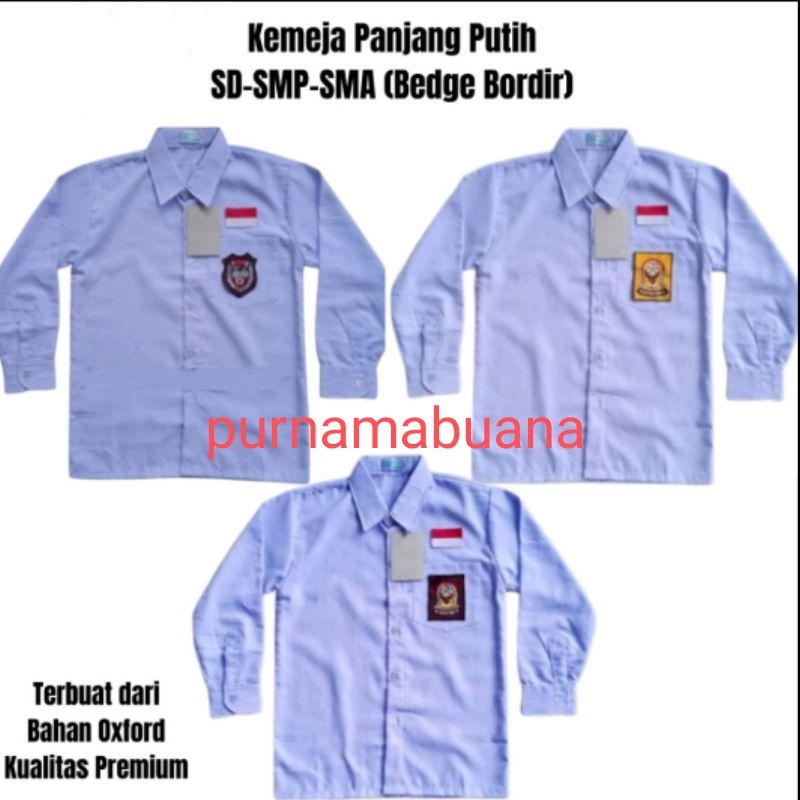 seragam sekolah - kemeja putih  SD/SMP/SMA