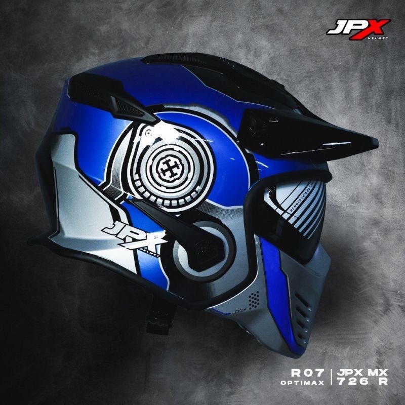 HELM JPX MX 726-R SOLID DOFF (ONGKIR TERMURAH 2KG)