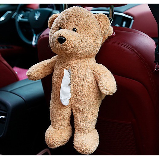 Kotak Tempat Sarung Tisu Tissue Gantung Belakang Jok Mobil Cute Executive Teddy Bear Beruang Lucu