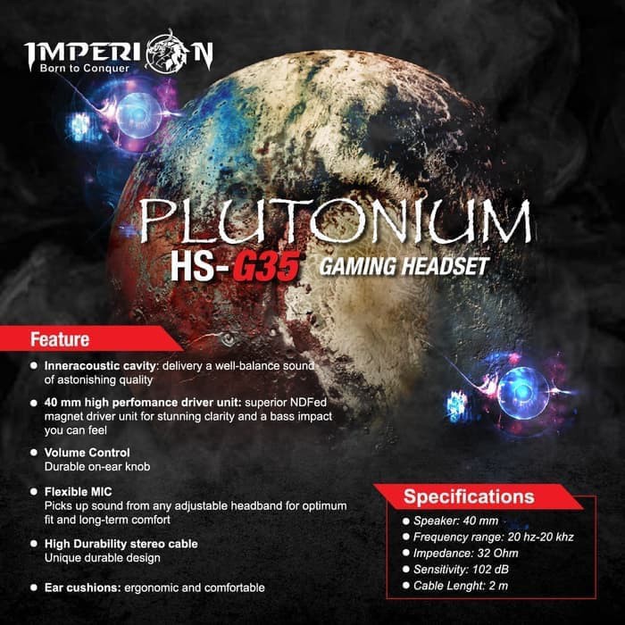 Gaming Headset Imperion Plutonium HS-G35 HSG35 Headset Gaming Headphone