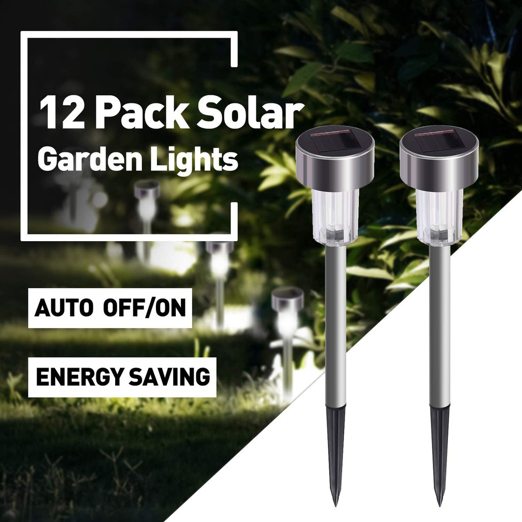 [COD] Lampu Taman Tancap UV Light LED Power Matahari Tenaga Surya Solar Stainless Besi Garden Lamp