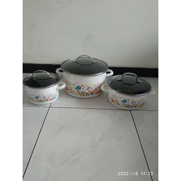 panci enamel import / panci enamel/ panci shabby / panci bird