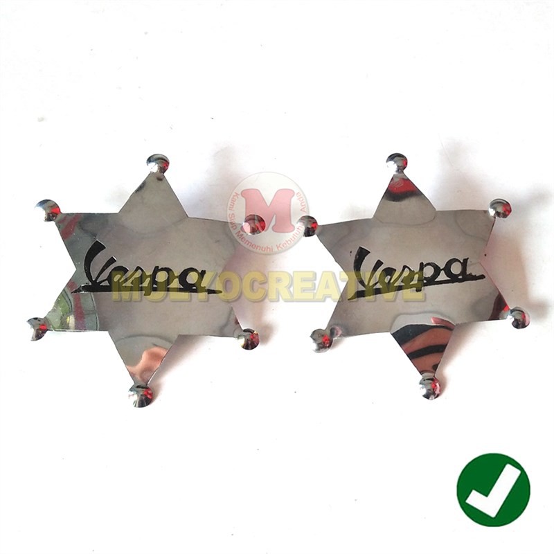 Pin Vespa Model Bintang Pin Bros Vespa Bahan Stainles Ukr. 7X6Cm Murah