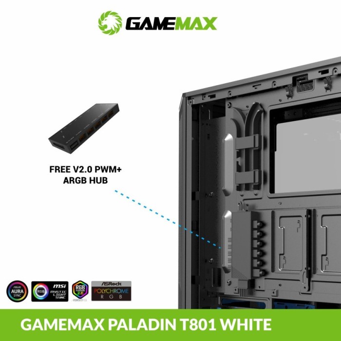 Casing Komputer Gamemax PALADIN White T801