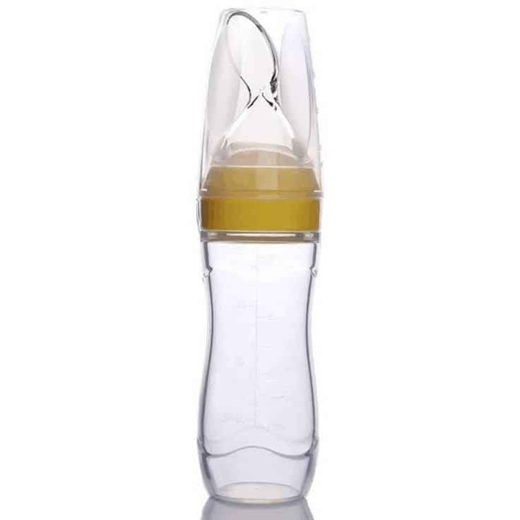 LIN047 -  Baby Silicone Squeeze Feeder (Sendok Silikon Bayi) + Tutup  Import