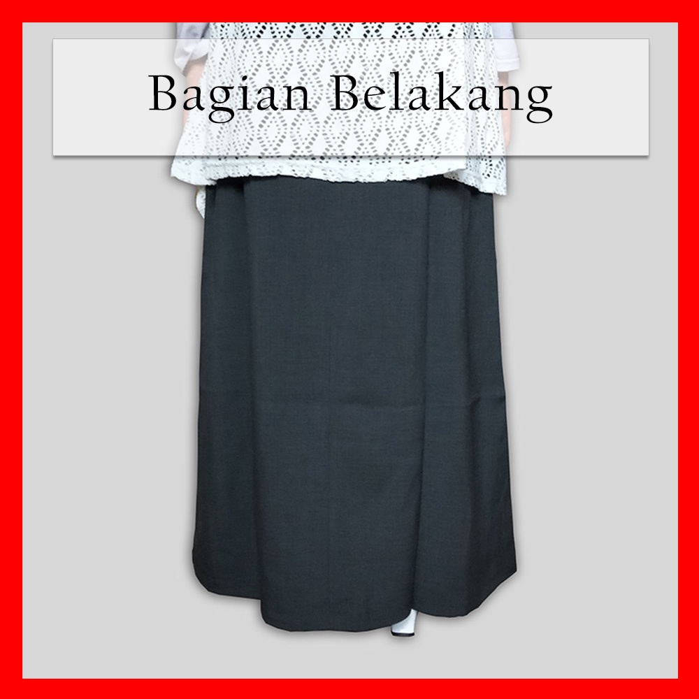 Rok Kerja Size S M L  XL XXL  Pinggang Karet | Rok Panjang Wanita Muslimah Syar'i Bahan Katun Lentur