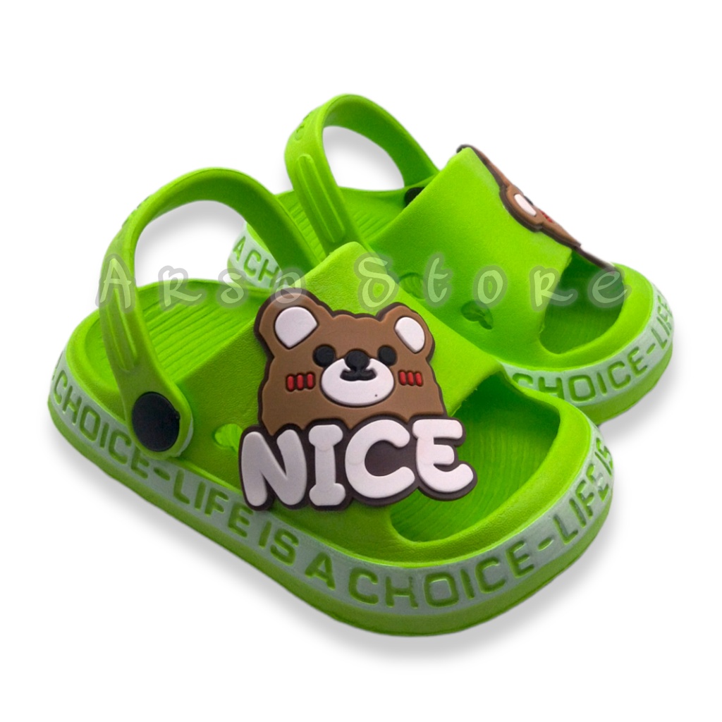 Sandal baim Anak Laki - Laki Terbaru / Sendal Lucu Anak Cowok Motif Bear Umur 1 2 3 4 tahun