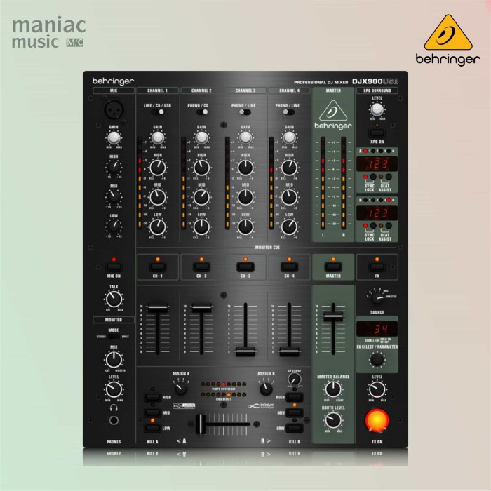 {suhadistore} Behringer DJX900USB DJ Mixer 5 Channel EQ Efek Soundcard VCA Murah