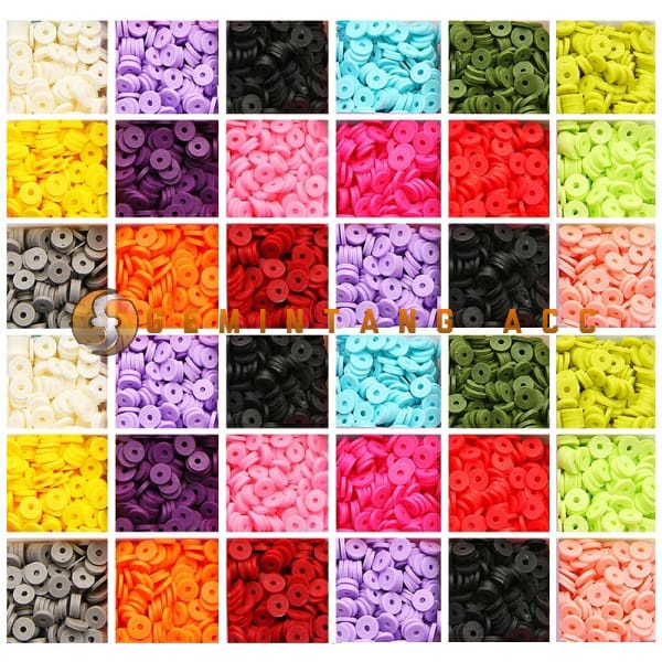 (200-250 Pcs) Manik Mnik Bulat Bahan Polymer Clay Beads Untuk Aksesoris DIY