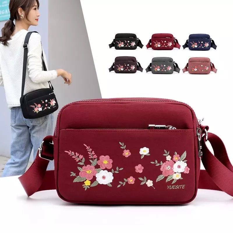 PROMO SALE 7.7 - TAS KONDANGAN WANITA TAS PESTA TAS CEWEK TAS KERJA IBU IBU PEREMPUAN SELEMPANG MOTIF BORDIR FLOWER EMPAT RUANG