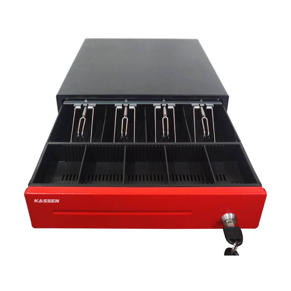 Cash Drawer Kassen K330 K 330 RJ11 Laci Uang Kasir Kotak Uang 4 Slot Metal Besi Cash Box