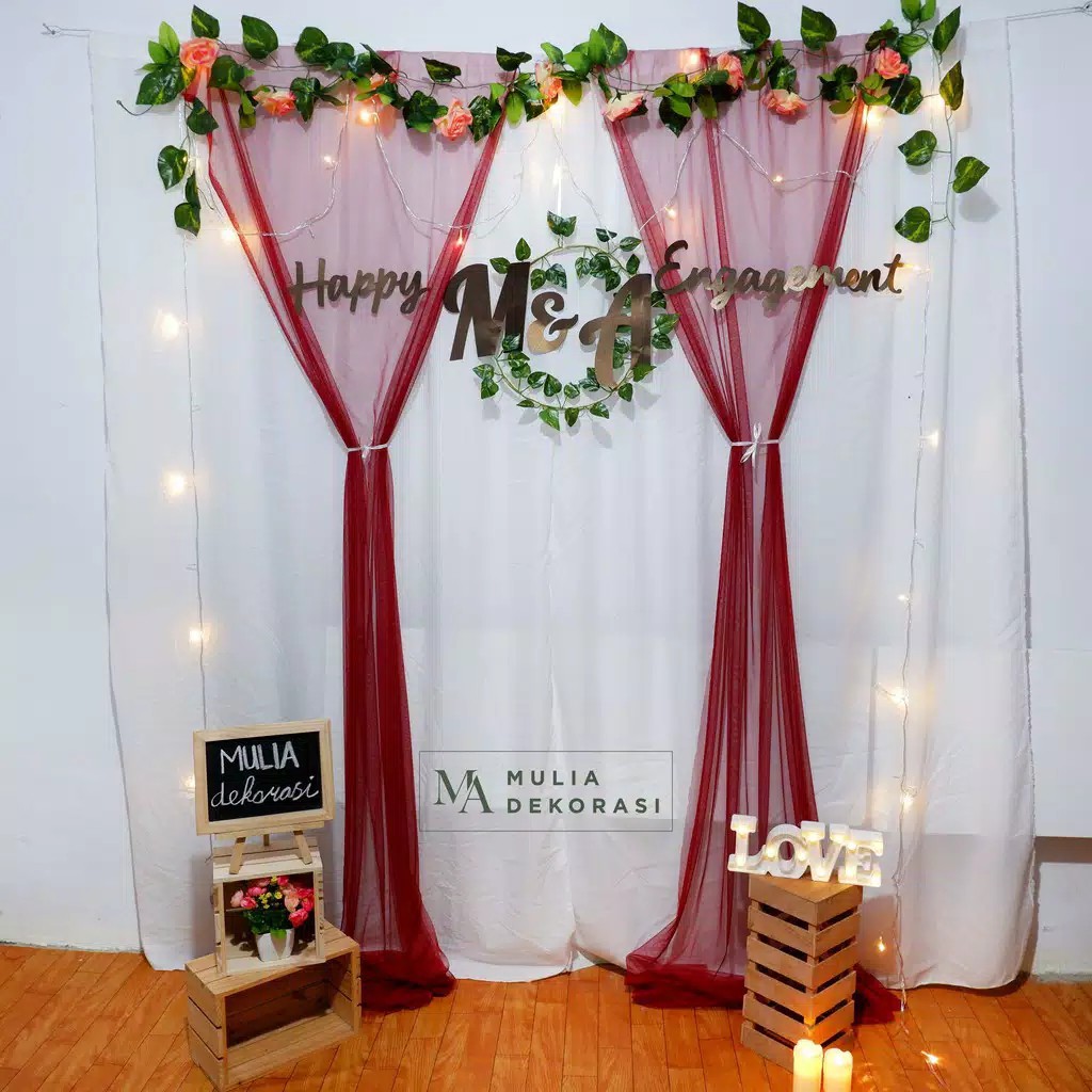 Dekorasi Lamaran Backdrop Nikahan PhotoBooth DIY Akad Nikah Aqiqah Khitan Paket Mulia A &amp; B