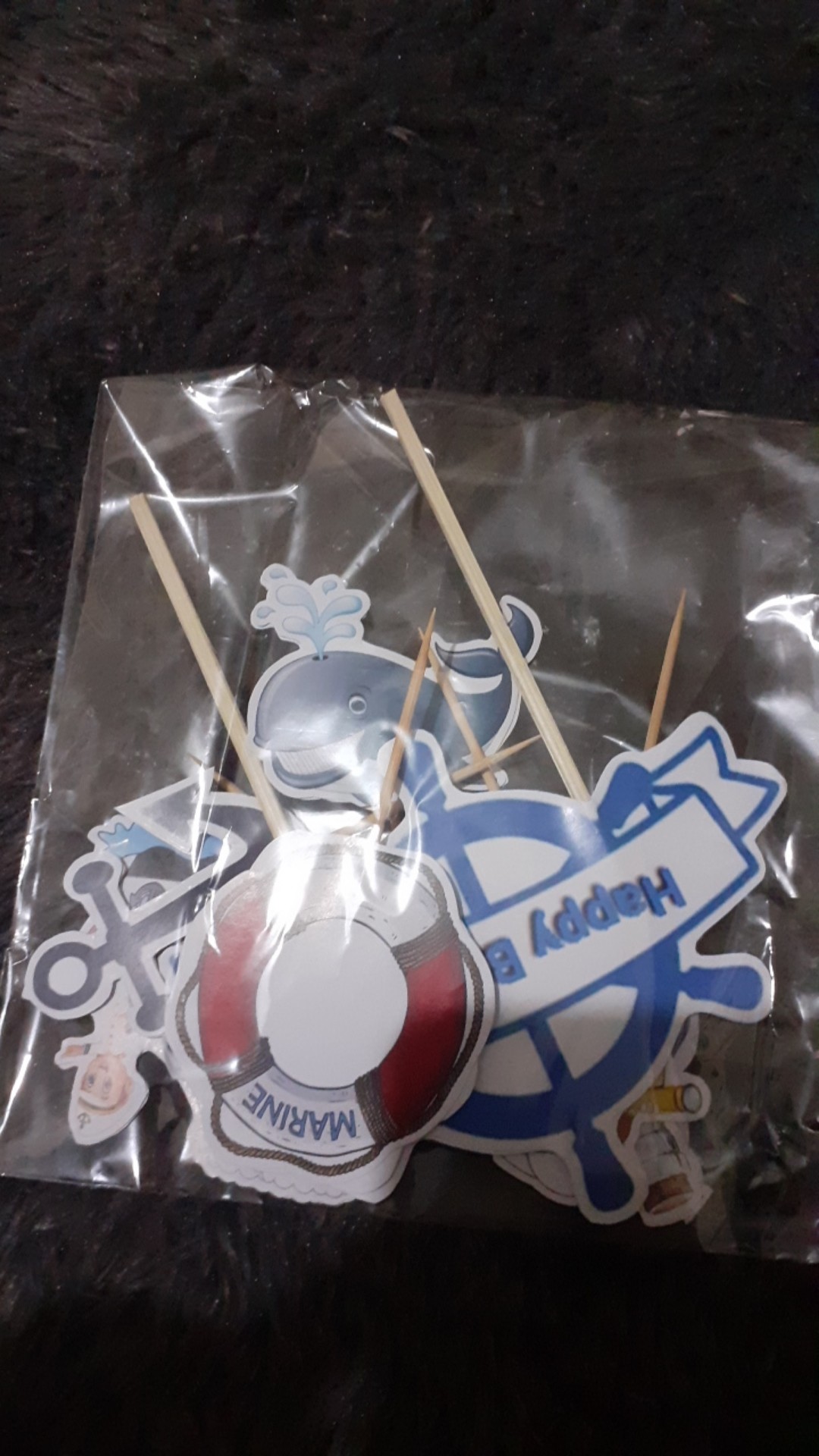 Topper Cake/cupcake Tambah Nama, Hiasan Kue Ulang Tahun, Motif Pelaut