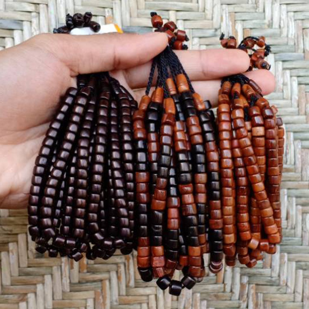 [✅COD] Gelang Tasbih Kayu Kesehatan 33 Butir Koka Kaokah Kokka Kaukah Kaoka Kokah Marjan Hitam Coklat Couple Pria Wanita Asli Original