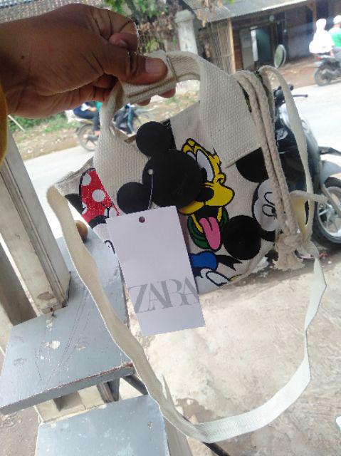 Mickey Mouse Canvas Crossbody Handbag Shoulder Bag Tas  