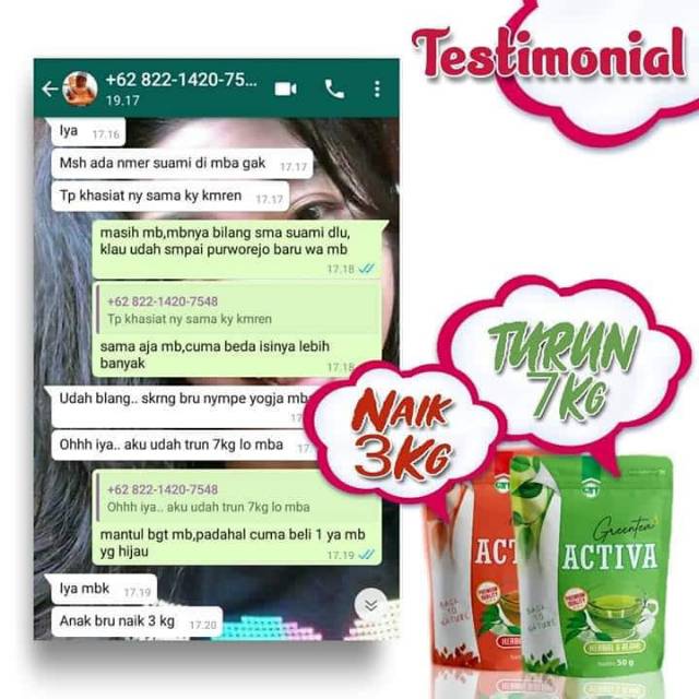 

Pelangsing Green tea activa PAKET JUMBO (isi 4 Teh Urai )