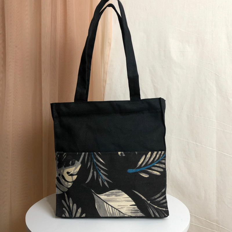 Promo TOTEBAG WANITA TAS TOTE BAG KANVAS TEBAL MOTIF Keren