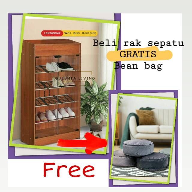 Melle Rak Sepatu pintu kaca / Lemari Sepatu