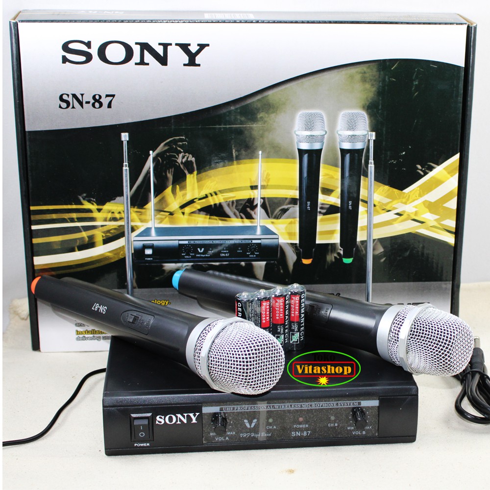 Microphone Sony SN-87 Mic Wireless Sony SN87 - 2 Mic Handheld Kualitas Bagus