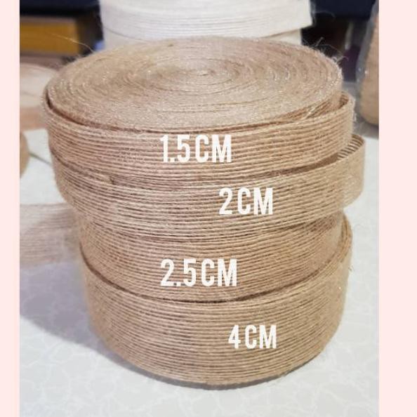 

[1 ROLL- 10 YARD] PITA GONI COKLAT - PUTIH / YUTE/ BURLAP / HESSIAN / BAHAN DEKOR Model Baru｀