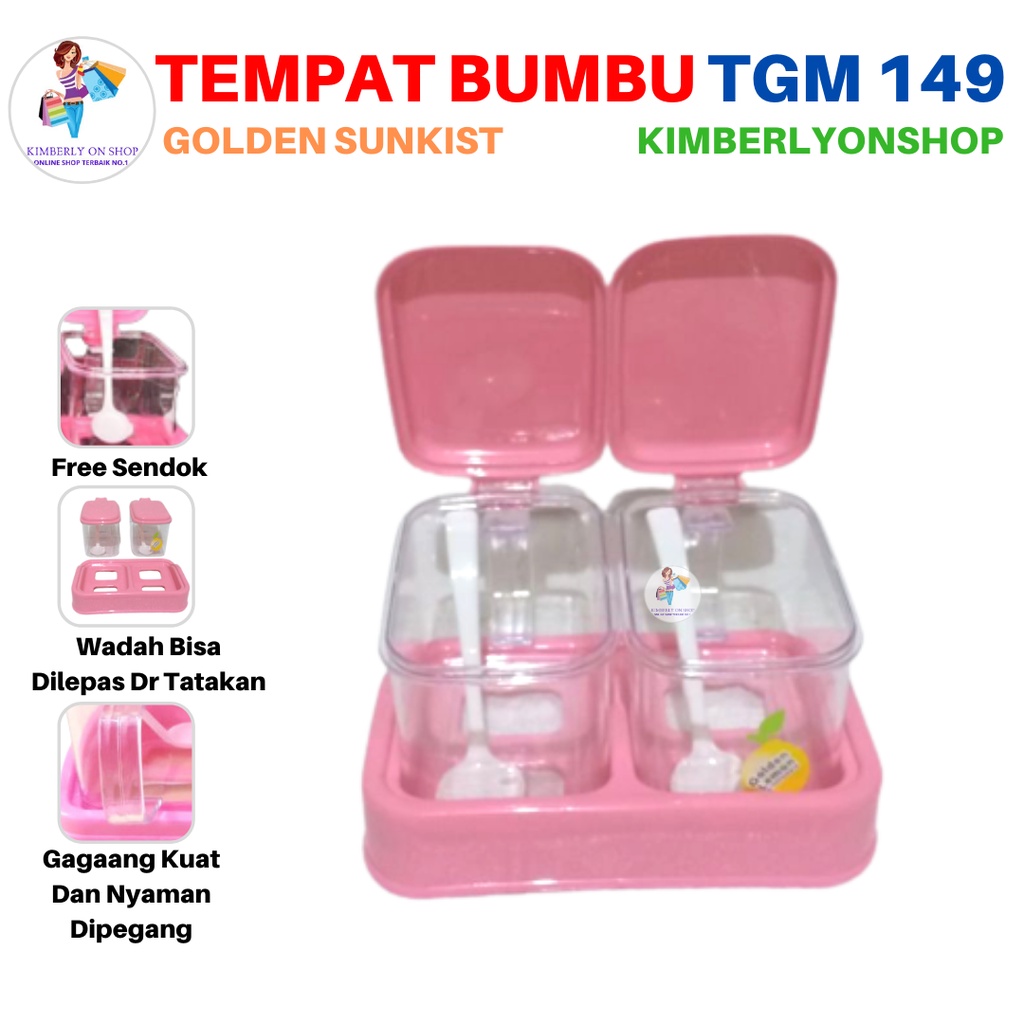 Tempat Garam Merica Wadah Bumbu Dapur TGM 149 Golden Sunkist