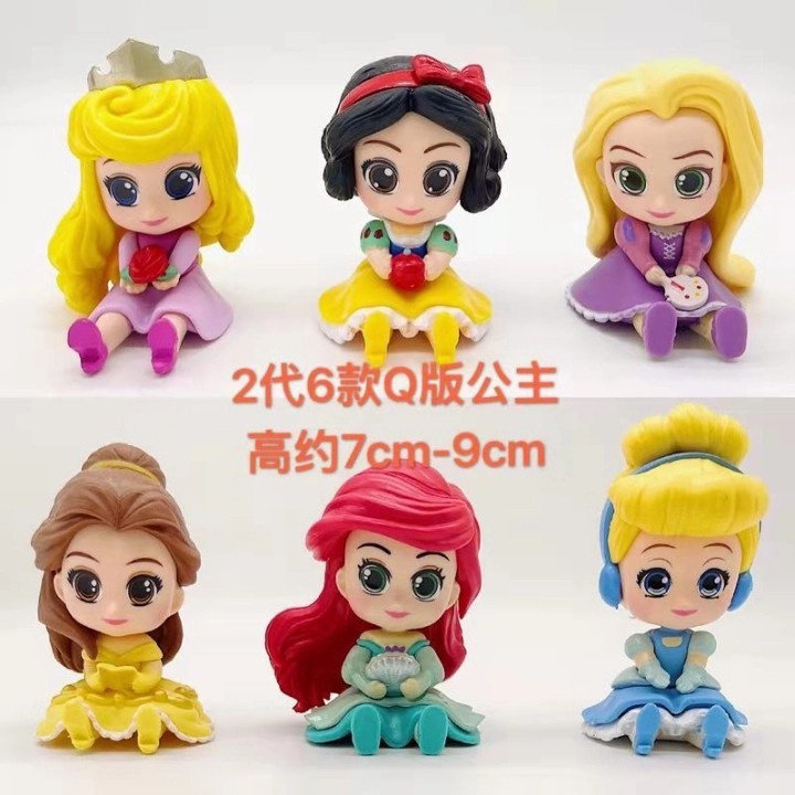 Figure Pajangan Topper Kue Disney Princess Figure set 6 pcs