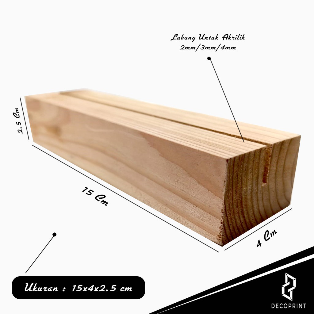Jual Grosir Stand Akrilik Kayu 15cm Dudukan Akrilik Stand Kayu Jati