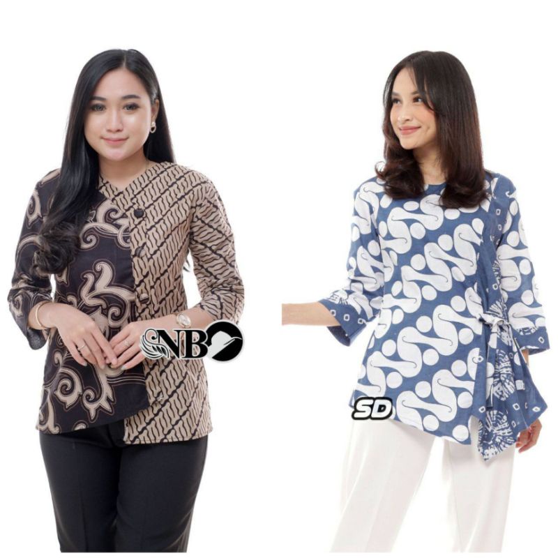 BAJU BATIK WANITA MODERN MONALISA GENES M,L,XL asli PEKALONGAN