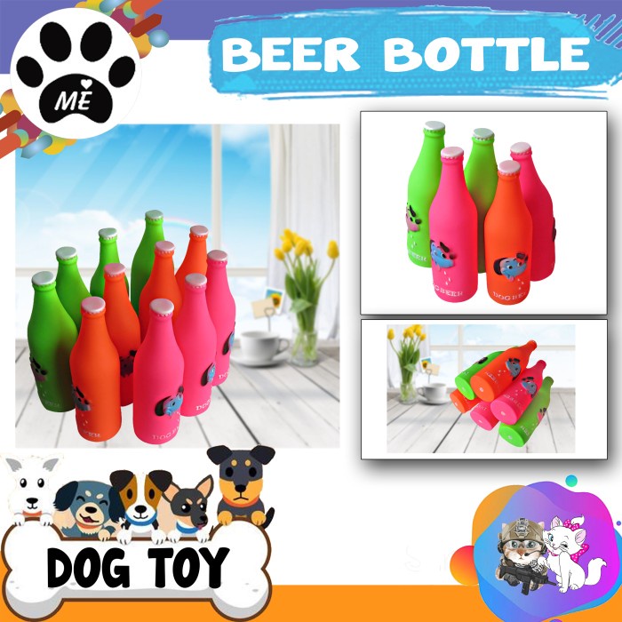 Mainan Gigit Bunyi &quot;BEER BOTTLE&quot; Dog Chew Squeaky Toy