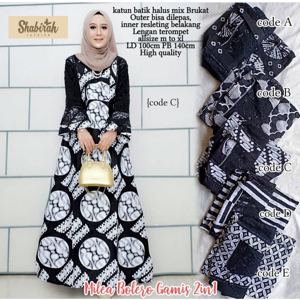 GROSIR BATIK GAMIS MILEA BALERO 2IN1