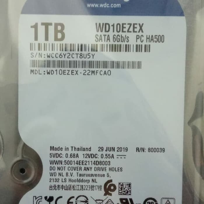 WDC 1TB SATA3 64MB 7200RPM - Blue - WD10EZEX - Grs 2Thn