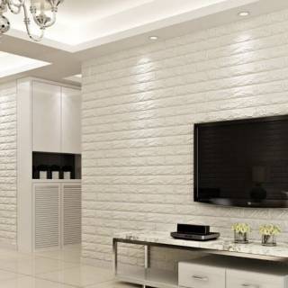 Wallpaper motif  batu  bata  timbul dinding bata  3D Wall  