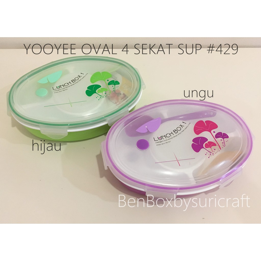 Lunch Box Kotak Makan Yooyee Oval Wadah Sup 4 Sekat tipe #429