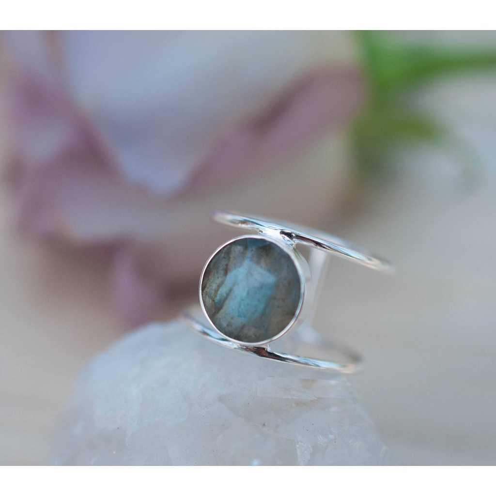 Cincin Sterling Silver 925 Dengan Batu Hias Biru Laut Untuk Wanita Ccb22