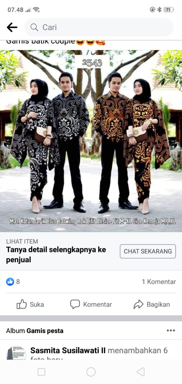 Batik Couple Set Batwing Kusuma Gembul 2543