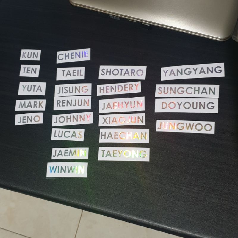 

Stiker NCT nama anggota dan LOGO hologram