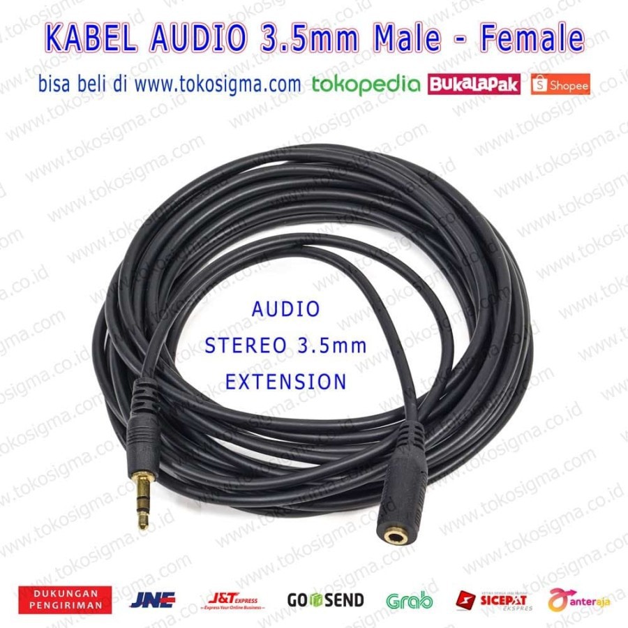 KABEL AUDIO 3.5mm EXTENSION M-F 5mtr