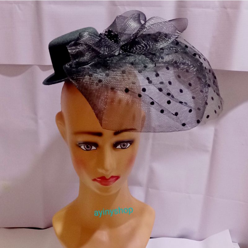 Topi Fascinator Jala Lebar A80-Headpiece Pesta