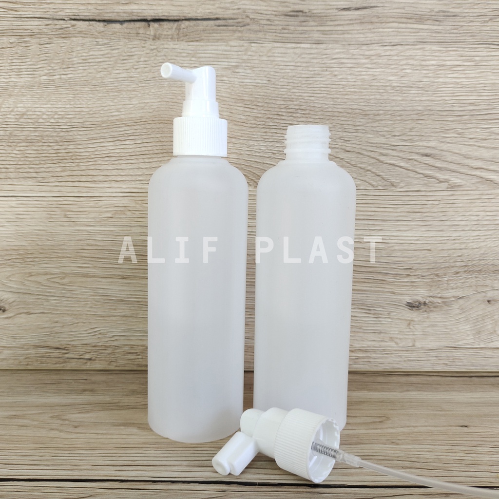 BOTOL HDPE 250 ML NATURAL TUTUP SPRAY LONG NOOZLE / SPRAY NASAL