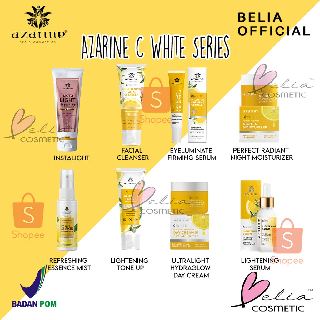❤ BELIA ❤ Azarine C White Series &amp; Essence Mist (✔️BPOM)| Perawatan Wajah &amp; Tubuh dengan Vitamin C